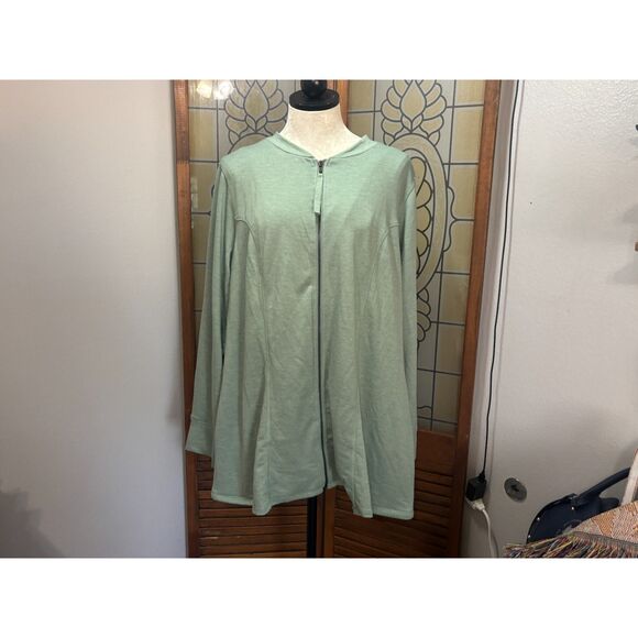 LOGO Lori Goldstein French Terry Jacket Long Sleeve Full Zip Lightweight Size 1X - Picture 1 of 14